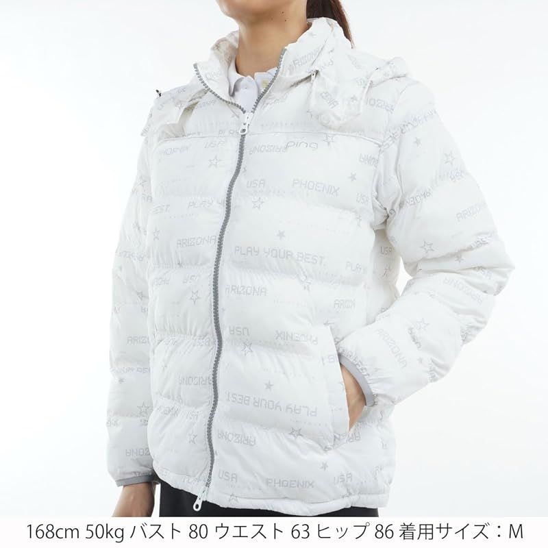 ピン アパレル レディース 中綿 フルジップブルゾン ストレッチ性 保温性 | ゴルフ アウター 622-4220002 032_ホワイトパターン S 0