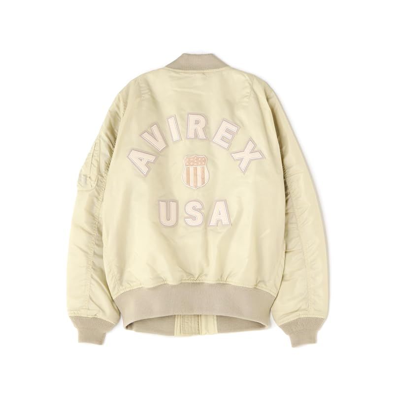 アヴィレックス LOGO MA-1 シグネチャー ロゴ レディース S 040 ベージュ 783-4252605 0