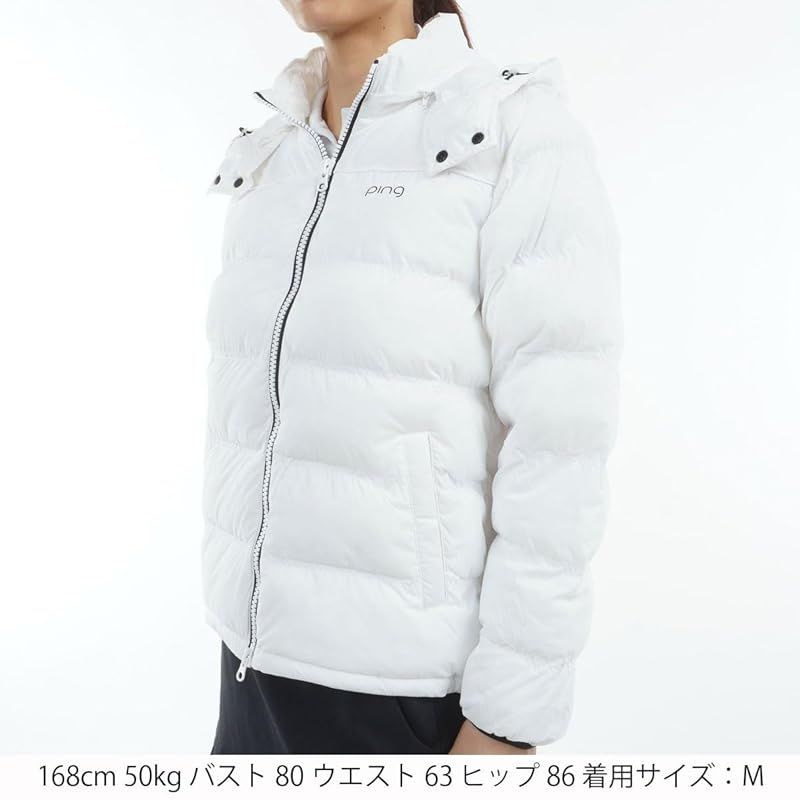 ピン アパレル レディース 中綿 フルジップブルゾン ストレッチ性 保温性 | ゴルフ アウター 622-4220002 030_ホワイト L