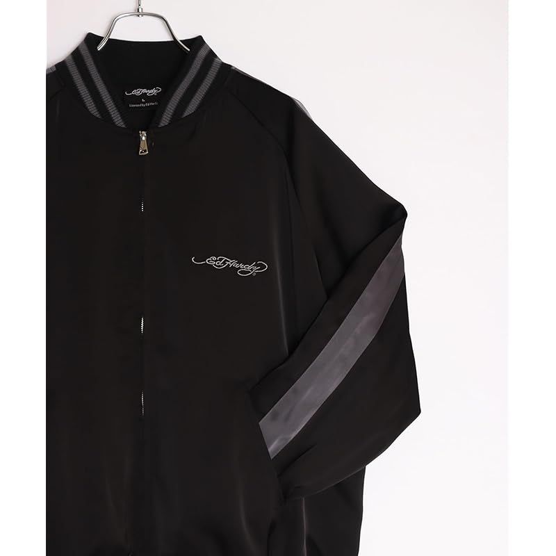  Ed Hardy エドハーディー スカジャン スタジャン ブルゾン アウター 刺繍 メンズ レディース L ブラック スカル コート ジャケット ファッション