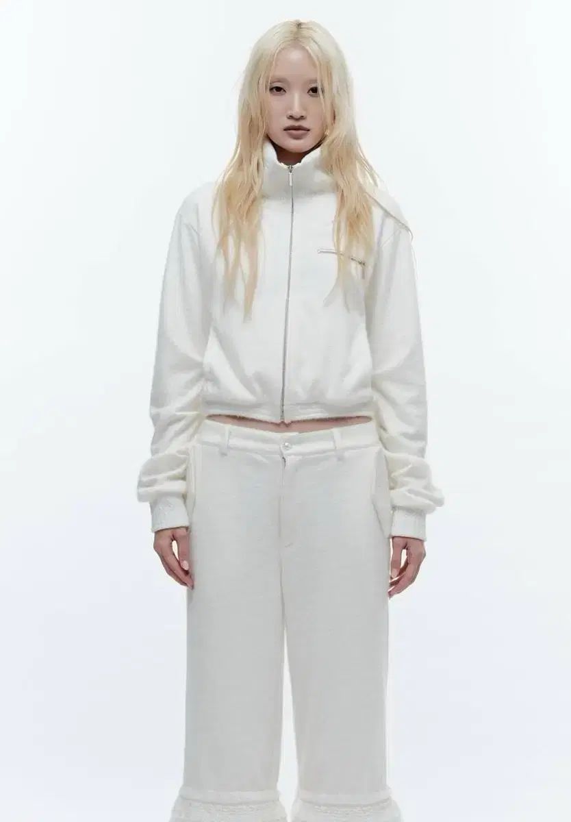 ウェットTAG 下りネック ZIP UP ニット