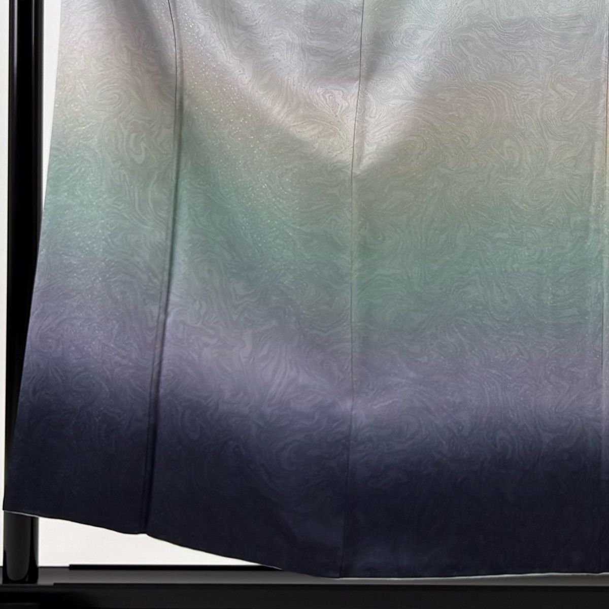 付下げ 身丈155.5 cm 裄丈62 S 袷 墨流し 染め分け 薄緑 正絹 名品