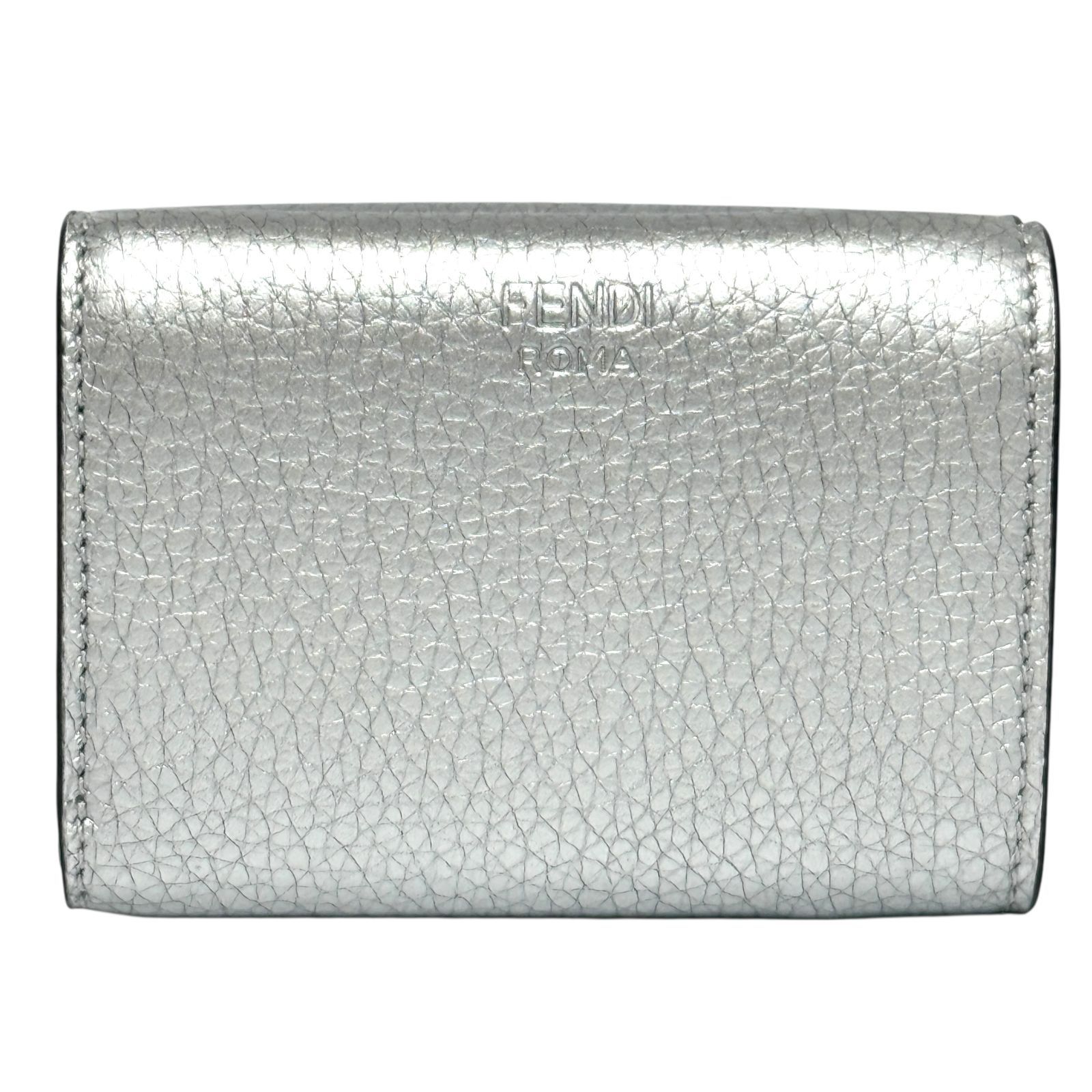 フェンディ レディース ピーカブー マイクロ 三つ折り 財布 ♥判断品 銀色