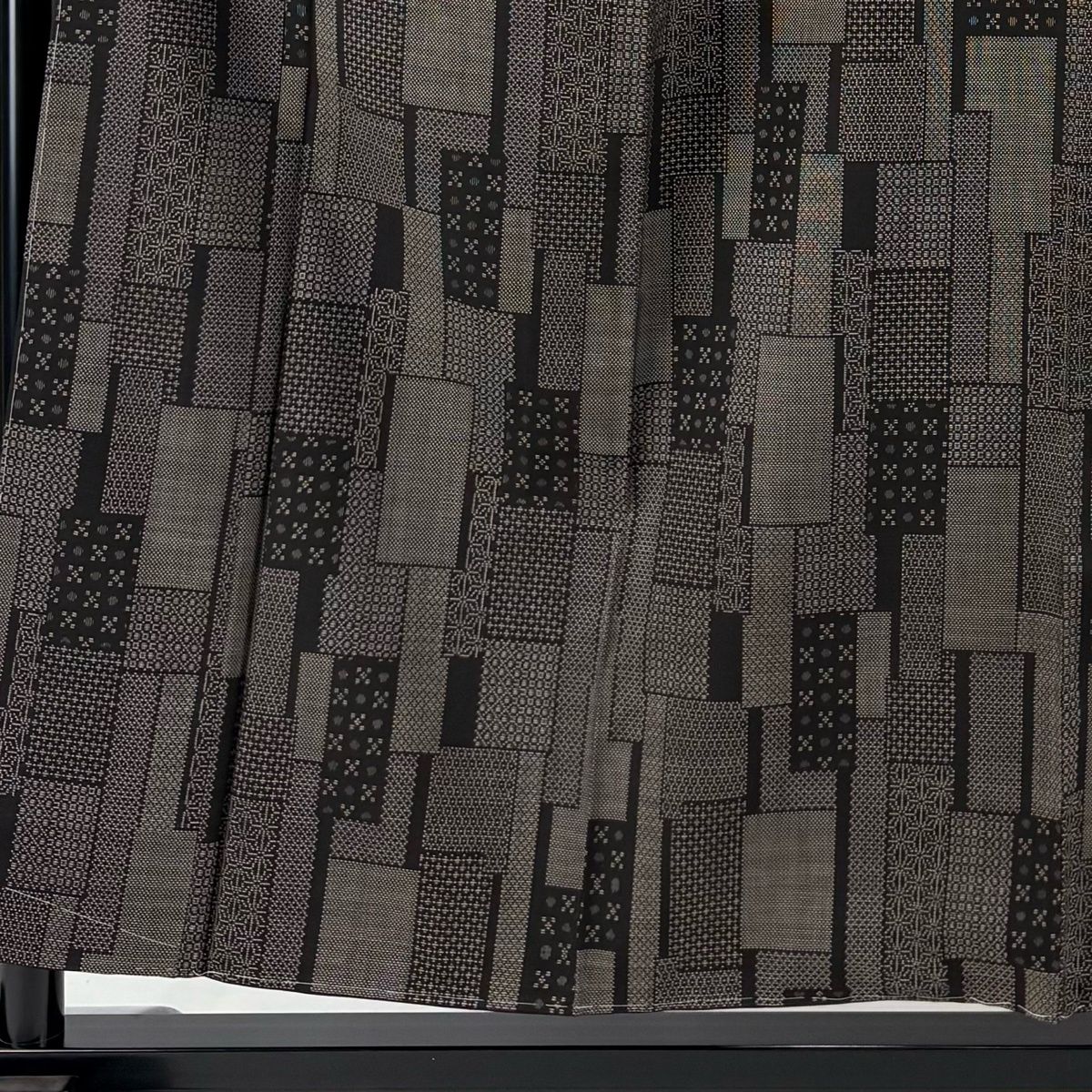 大島紬 身丈155.5 cm 裄丈64 M 袷 純泥染 ますいわ屋 証紙 短冊 麻の葉 焦茶色 正絹 名品