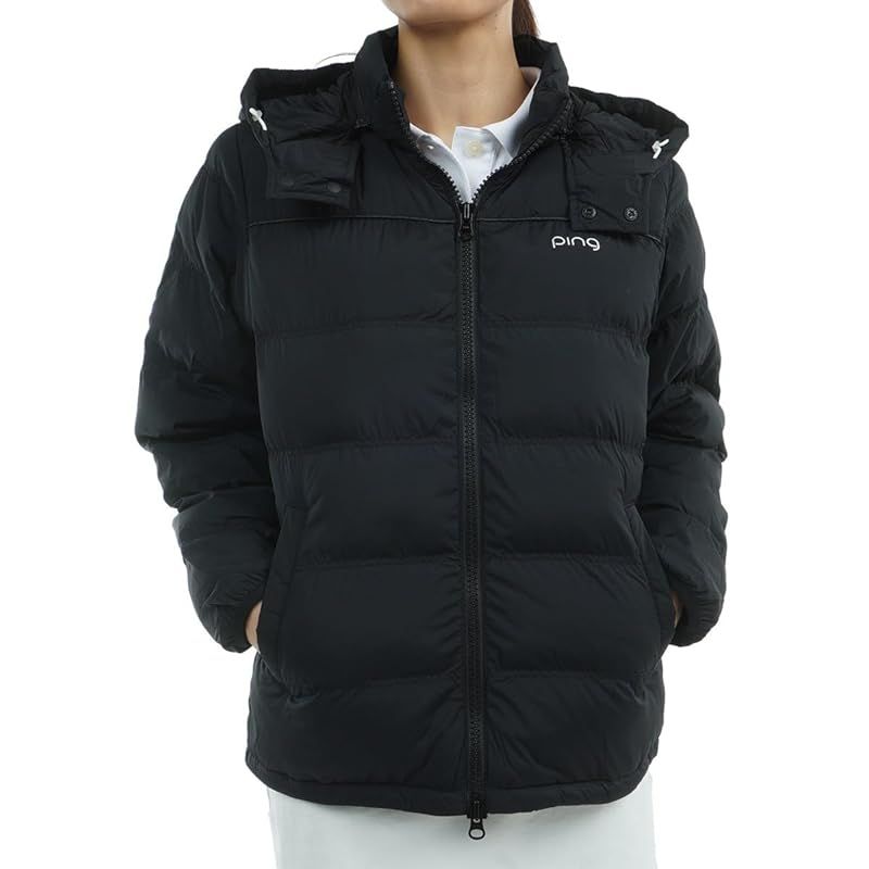 ピン アパレル レディース 中綿 フルジップブルゾン ストレッチ性 保温性 | ゴルフ アウター 622-4220002 010_ブラック S