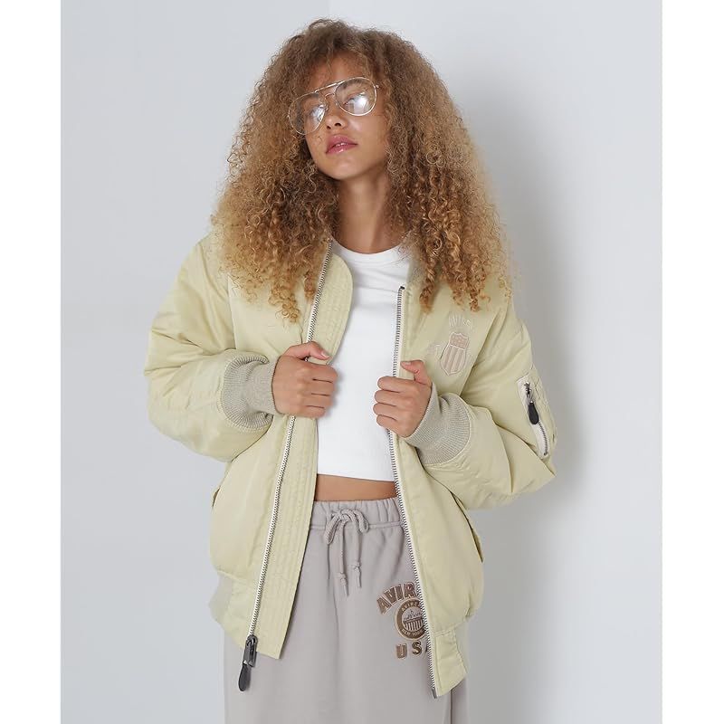  アヴィレックス LOGO MA 1 シグネチャー ロゴ レディース S 040 ベージュ 783 4252605 コート ジャケット ファッション