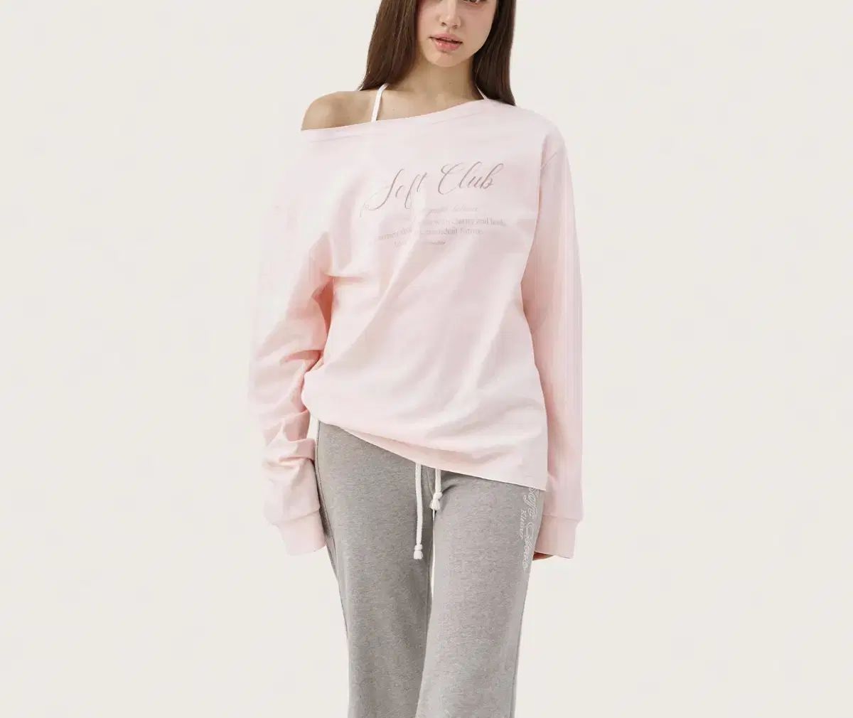 クリシアー ソフトクラブ 片方オフショルダー ピンク