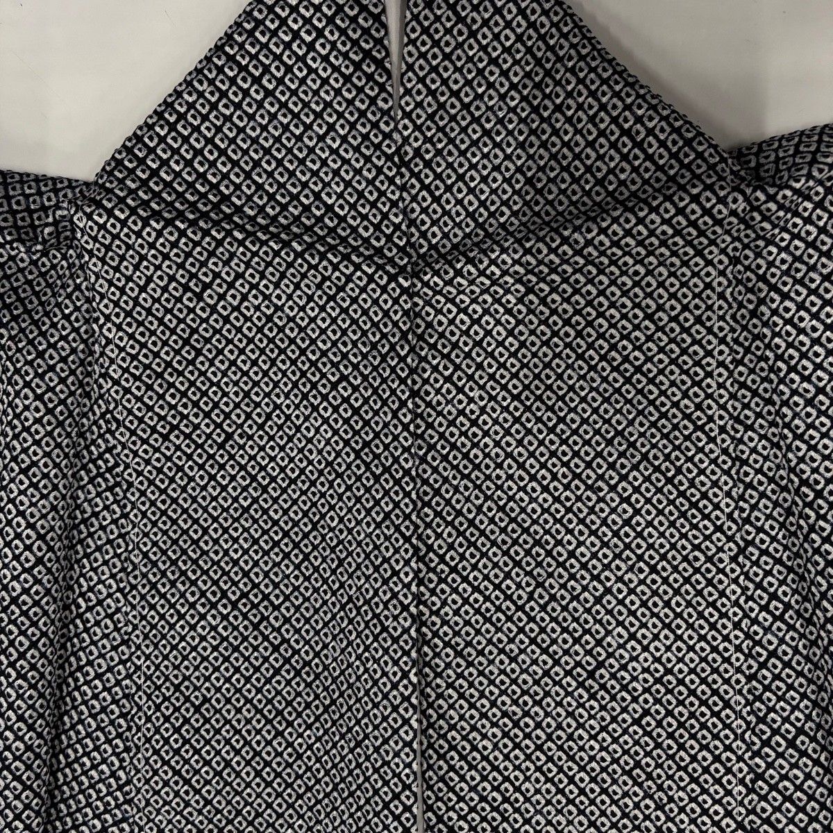  付下げ 身丈163.5 cm 裄丈65 M 袷 松葉 楓 総絞り 黒 正絹 名品 訪問着 付け下げ 着物