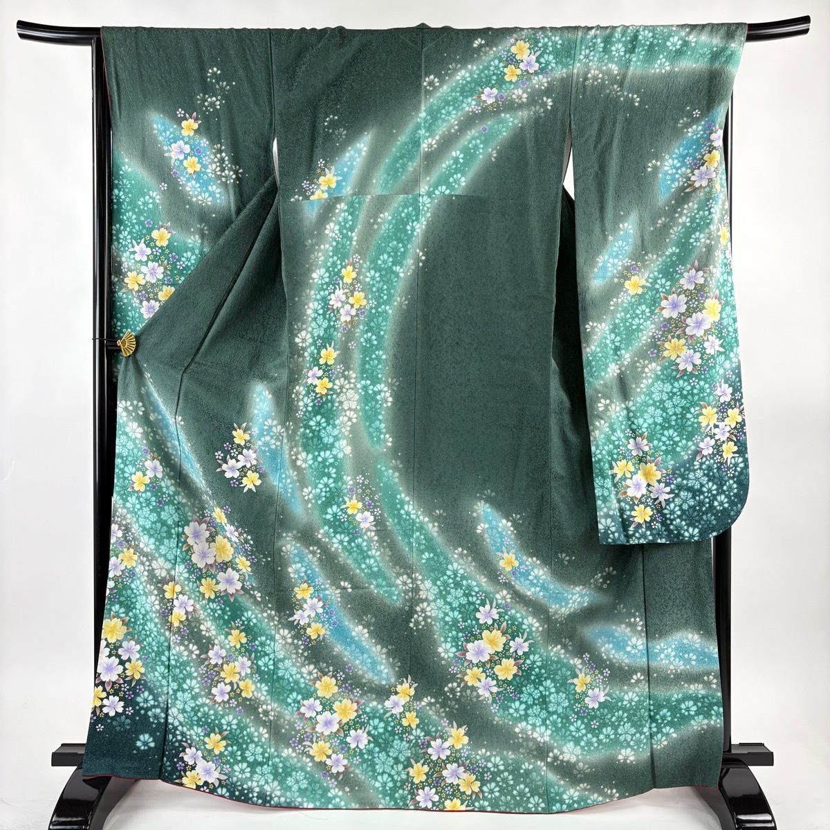 振袖 身長151-166cm 鮮やか緑　正絹 ♥未使用♥正絹 振袖 身長155-170cm 深緑 - メルカリ