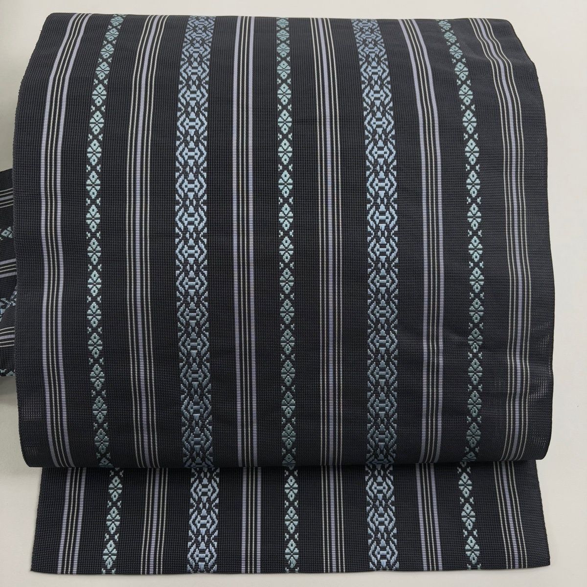 名古屋帯 名品 幾何学 縞 藍色 正絹 【中古】 - メルカリ