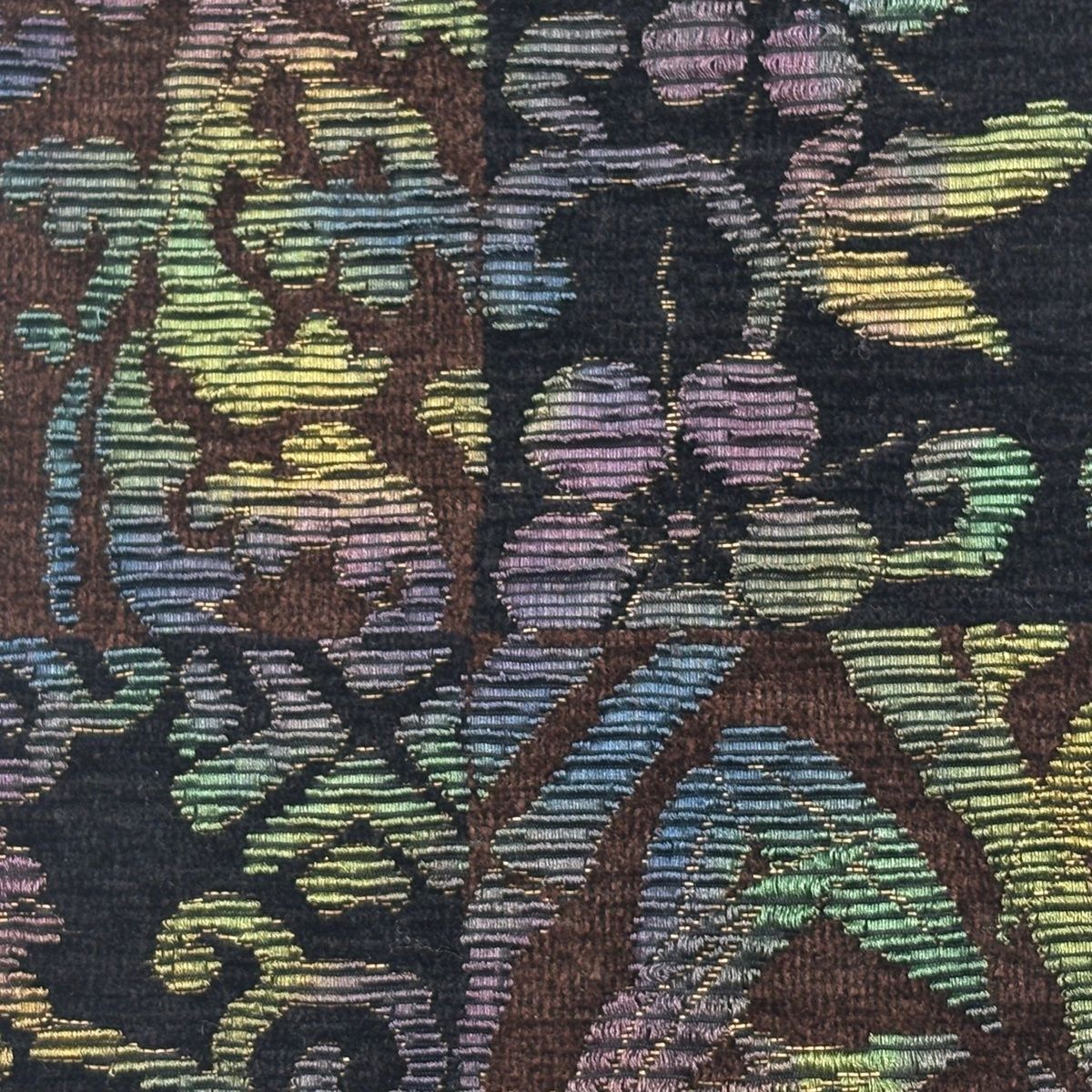 袋名古屋帯 名品 関西仕立て 変わり市松 鉢梅 箔 輪奈織 黒 正絹