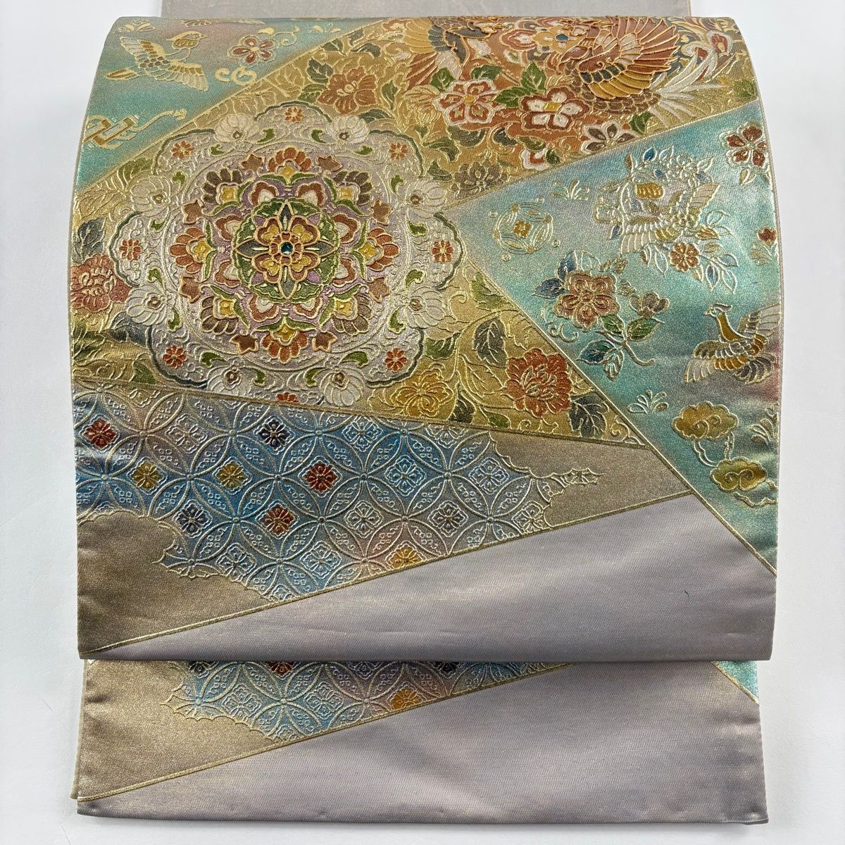 正絹・未使用・光粋憲一・純金螺鈿本真珠袋帯・正装用に・宝相華に鳳凰 正絹・未使用・光粋憲一・純金螺鈿本真珠袋帯・正装用に・宝相