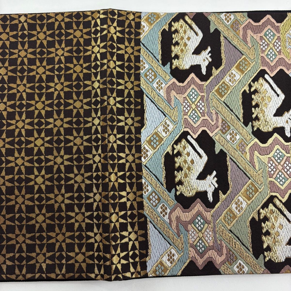 志ま亀 正絹 唐織箔 六通袋帯 志ま亀 正絹 唐織箔 六通袋帯