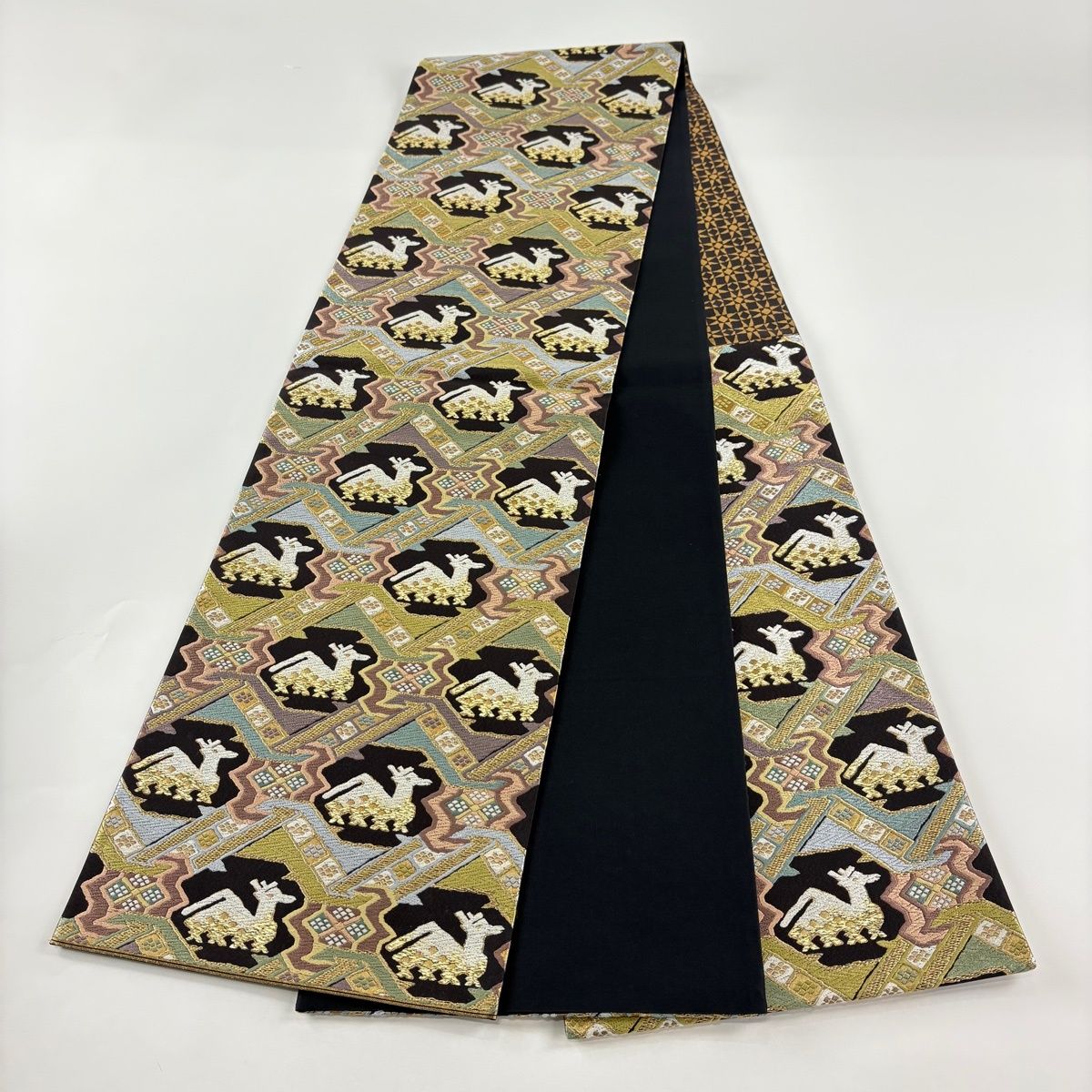 志ま亀 正絹 唐織箔 六通袋帯 志ま亀 正絹 唐織箔 六通袋帯