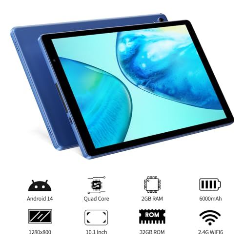 タブレット 10インチ Wi-Fiモデル 32 GB ROM 1280*800 IPS ディスプレイ 6000 mAh 2.4 GHz Wi-Fi 6 GMS認証 Android 14 Bluetooth 5.2 ケース付き PRITOM fd 9 b 7 dec