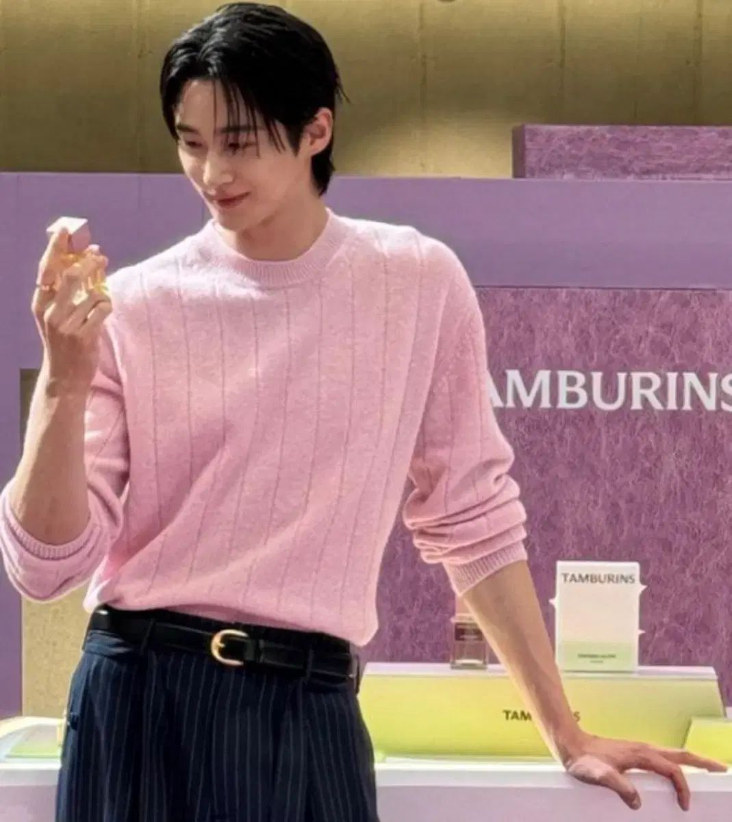 RECTO 24 FW ラブリー ラウンドネック ビョンウソク ニット セーター ピンク