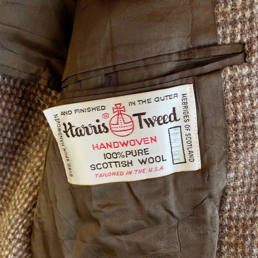 80s90sUSA製Harris Tweedハリスツイードジャケットウールテーラード