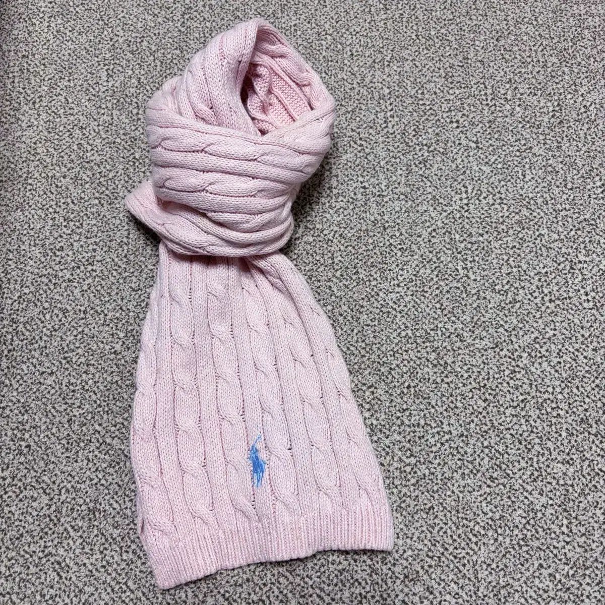 ウール20％ ポロ ラルフローレン ケーブル編みマフラー A