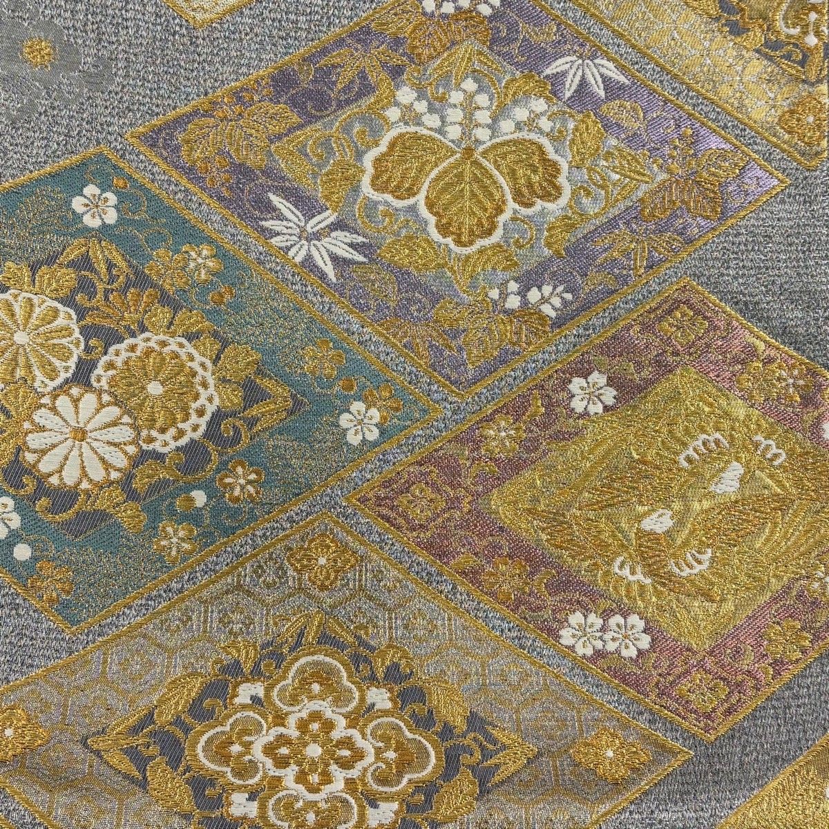  訪問着 身丈160 5 cm 裄丈67 L 袷 袋帯セット 枝花 草花 染め分け ぼかし 鶯色 正絹 名品 訪問着 付け下げ 着物