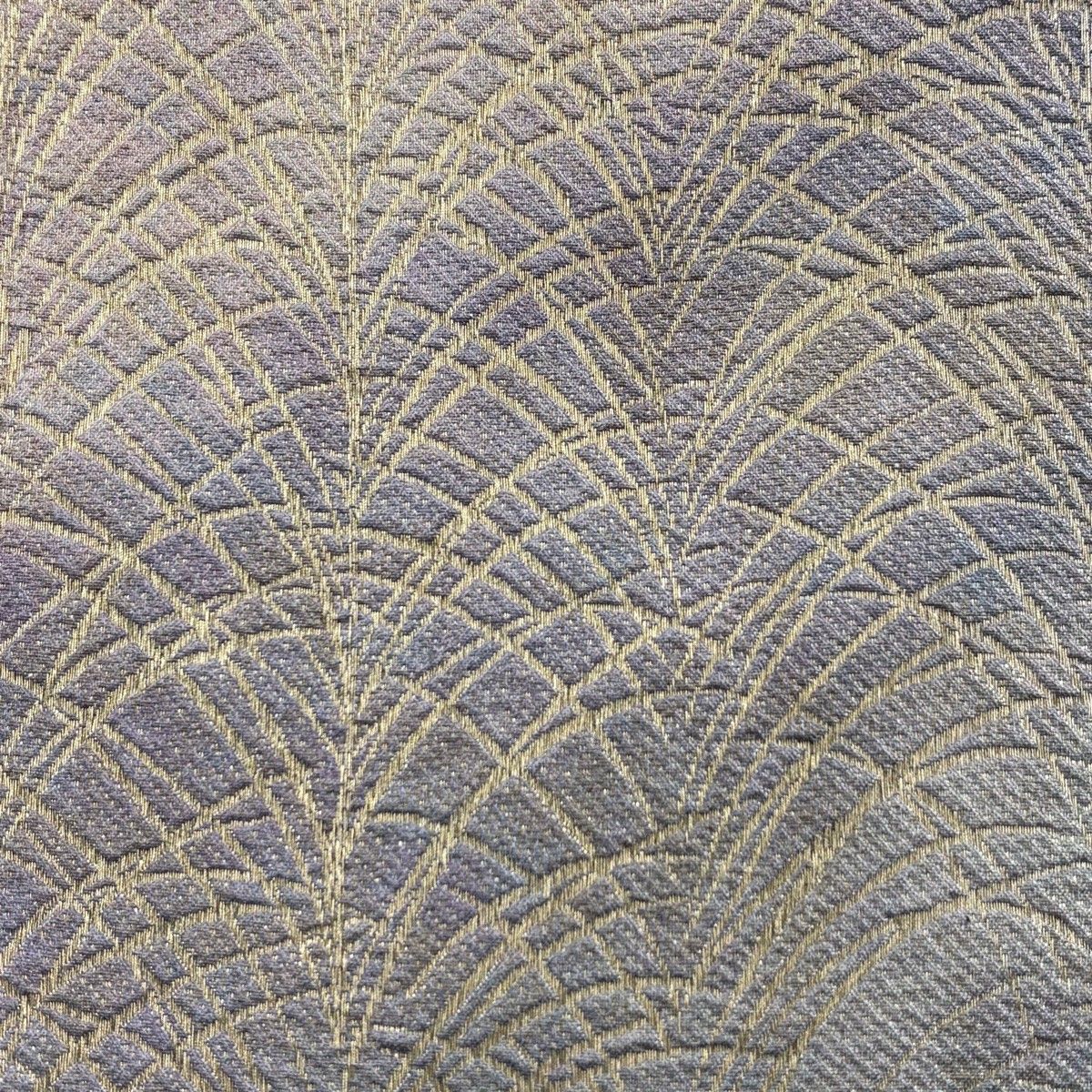 袋帯 名品 大王松 金糸 箔 灰紫 全通 正絹