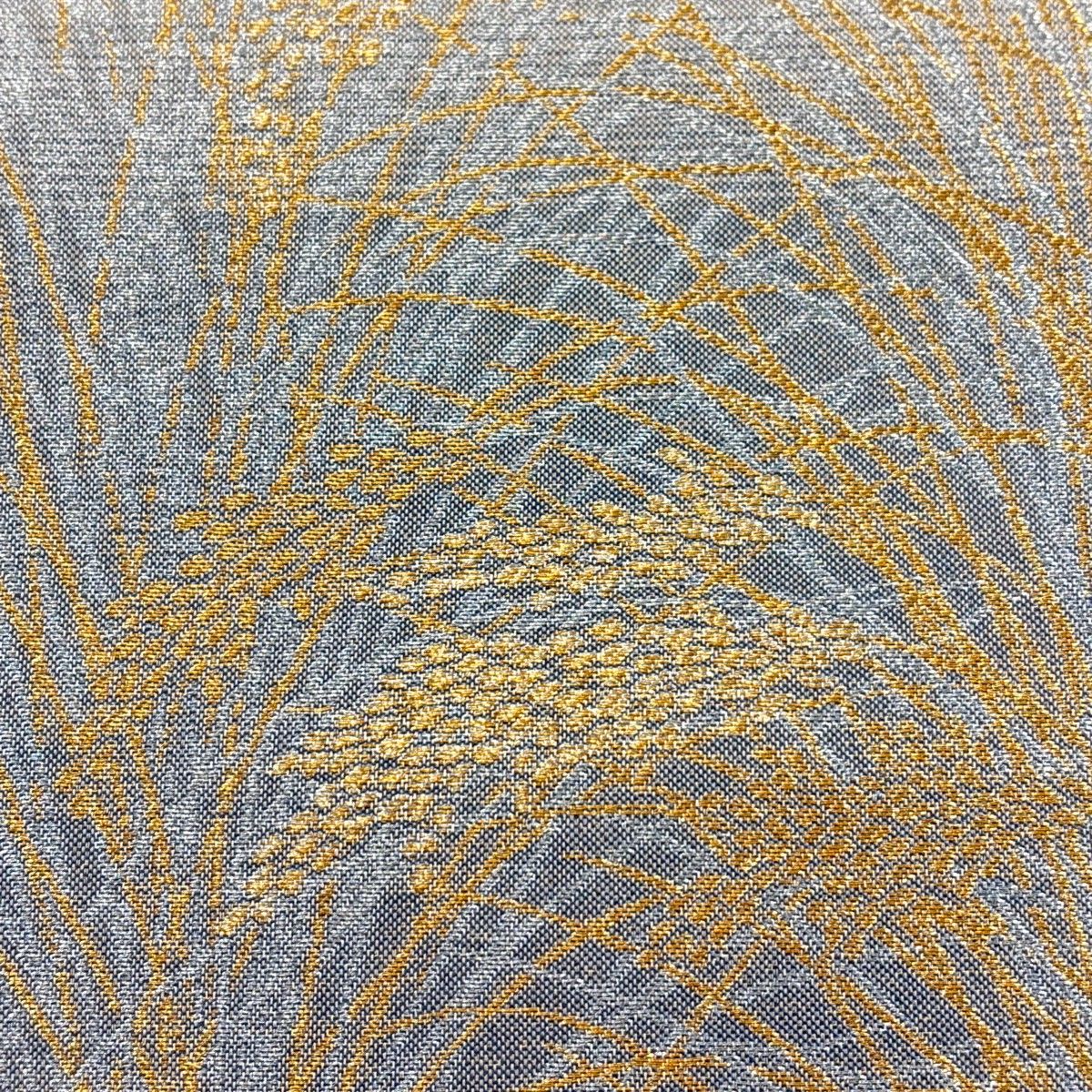 袋帯 名品 稲穂 金銀糸 灰色 六通 正絹