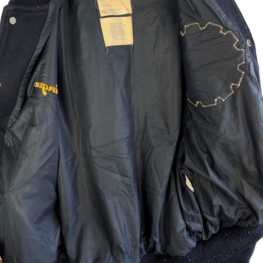 70s80sUSA製デロングDelongウールスタジャンスタジアムジャケットバー 