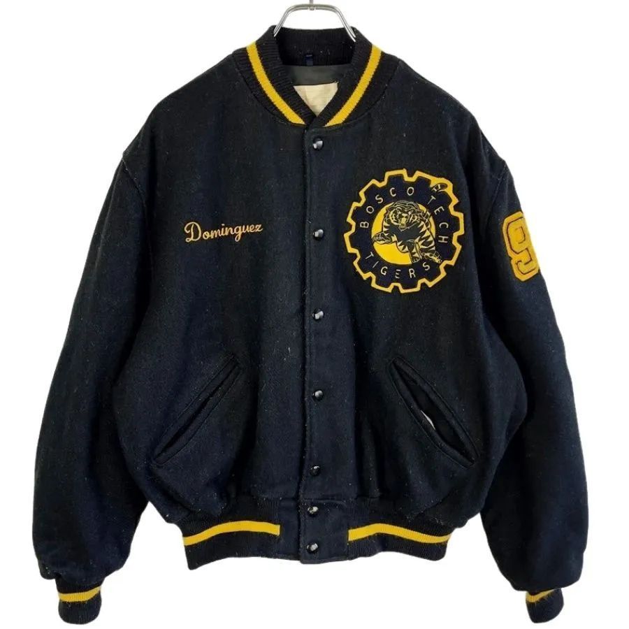 70s80sUSA製デロングDelongウールスタジャンスタジアムジャケットバー