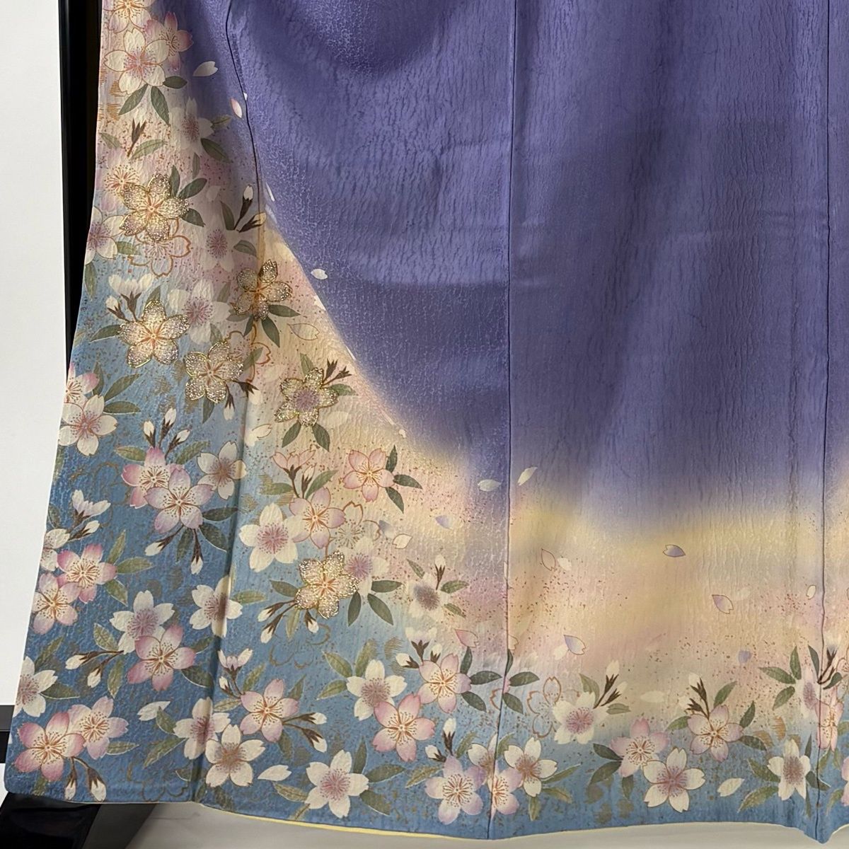 付下げ 身丈166 cm 裄丈69.5 L 袷 桜 箔 金彩 薄紫 正絹 名品