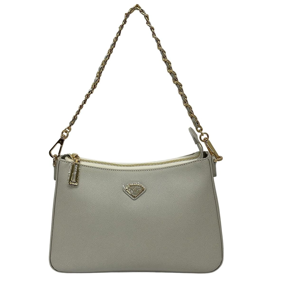 GOLD ココセリュックスゴールド ショルダーバッグ サフィアーノレザー 4 WAYハーフムーンバッグ オフホワイト レザー