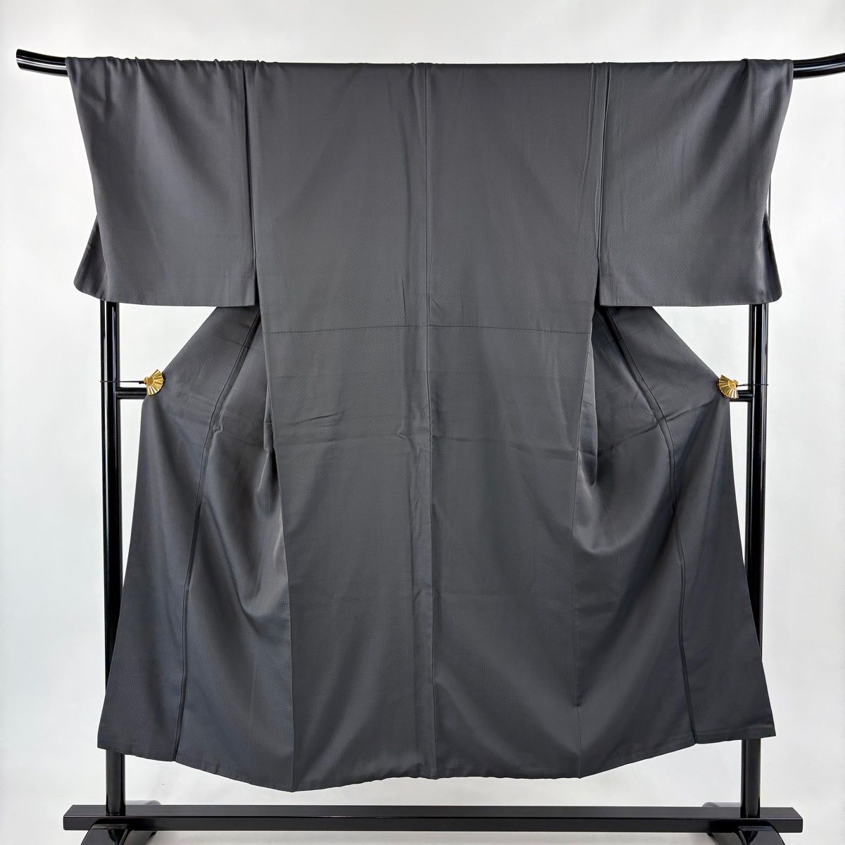 男着物 身丈150 cm 裄丈73 L 網代 黒灰 正絹 名品