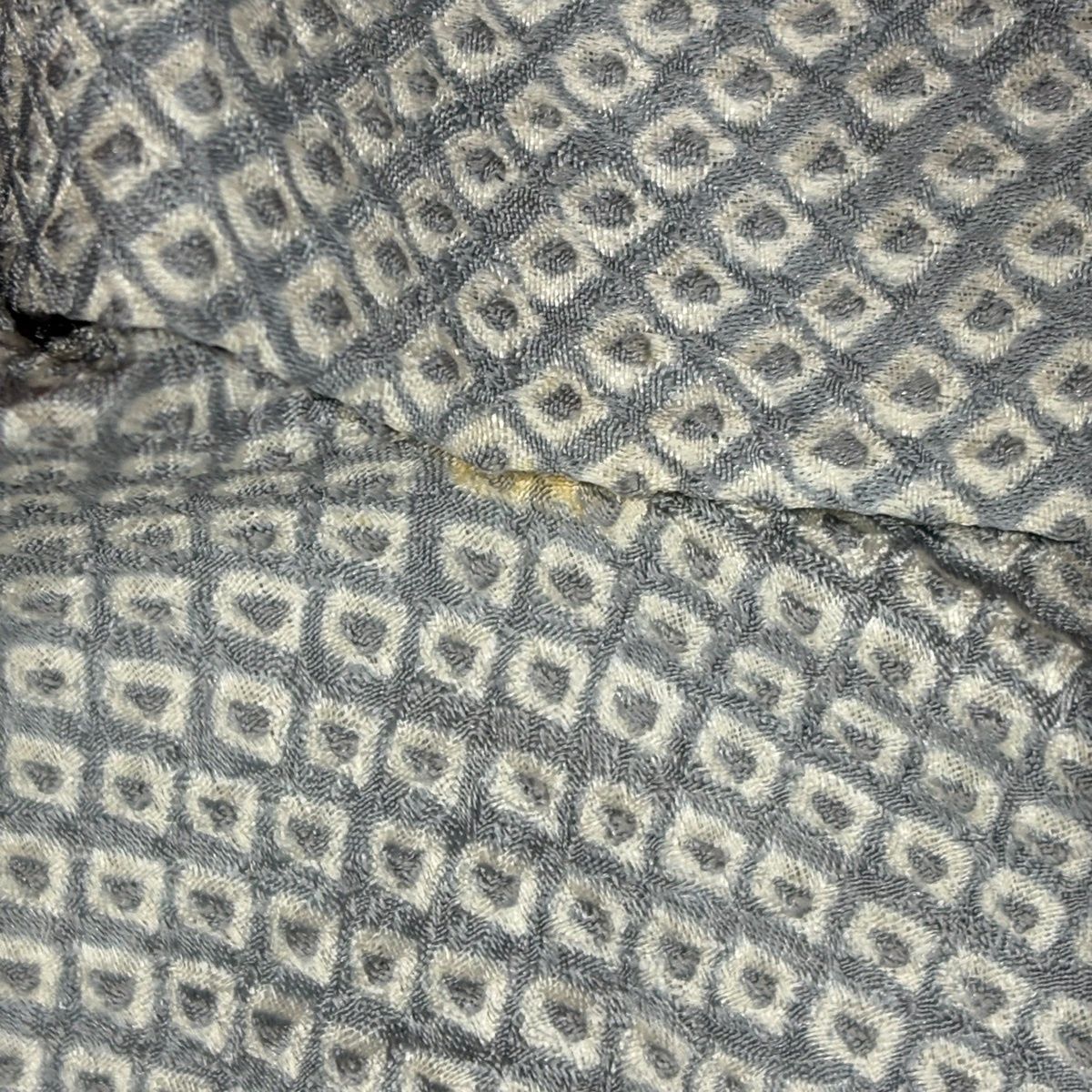  付下げ 身丈161.5 cm 裄丈66 M 袷 幾何学 総絞り 青灰色 正絹 名品 訪問着 付け下げ 着物