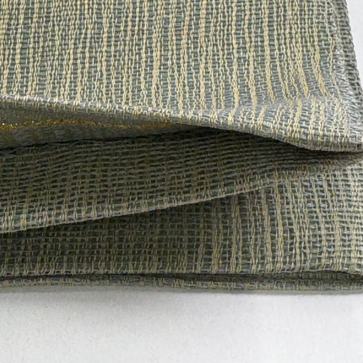  袋帯 夏帯 蜀江華文 金糸 灰緑 お太鼓柄 正絹 袋帯 帯