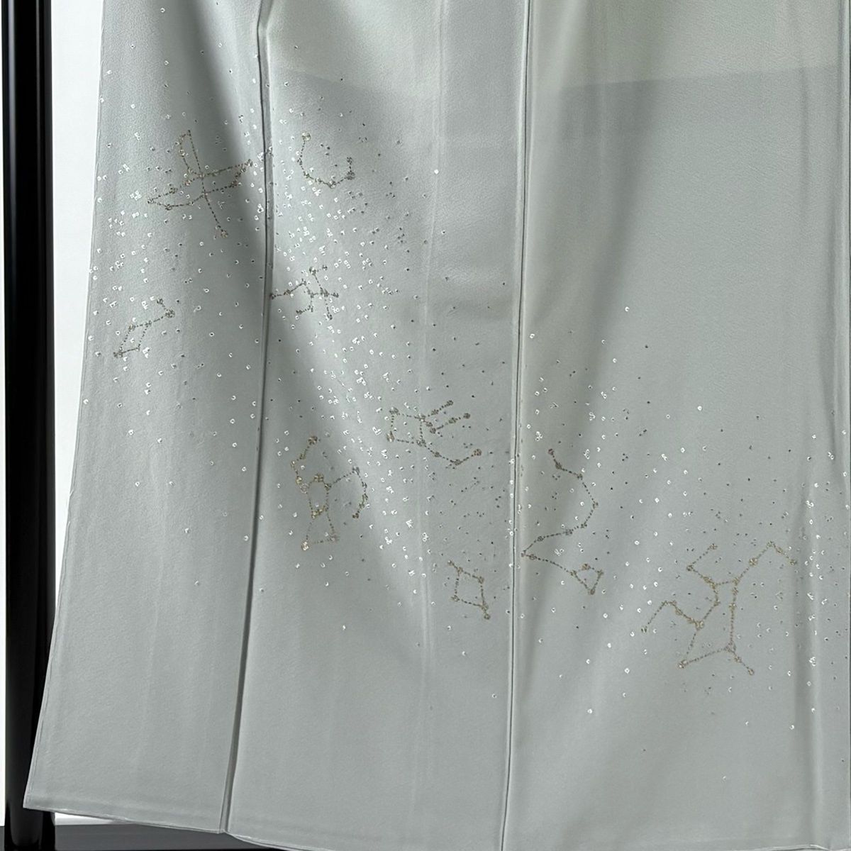 訪問着 身丈158 cm 裄丈63.5 S 袷 やまと 星座 金銀糸 箔 灰緑 正絹