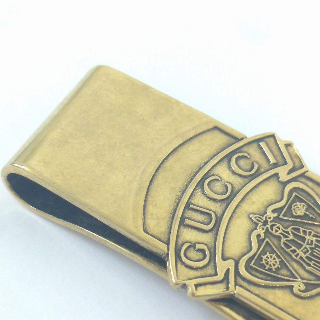 GUCCI グッチ マネークリップ 甲冑 紋章 クレスト 騎士 アンティークゴールド イタリア製 GUCCI グッチ マネークリップ 甲冑 紋章 クレスト 騎士 アンティーク