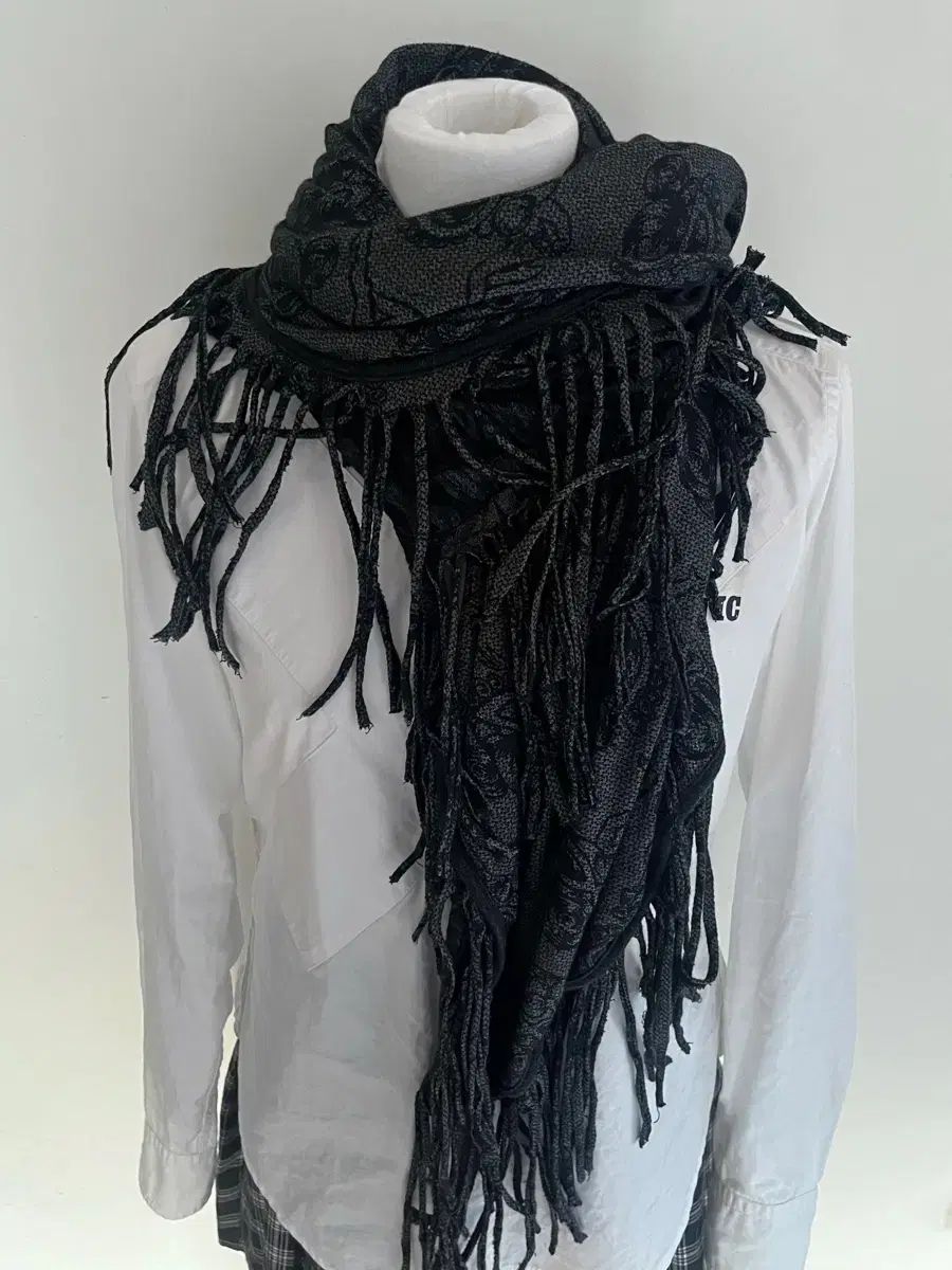 HYSTERIC GLAMOUR ヒステリックグラマー プリンティング フリンジ マフラー ストール スカーフ