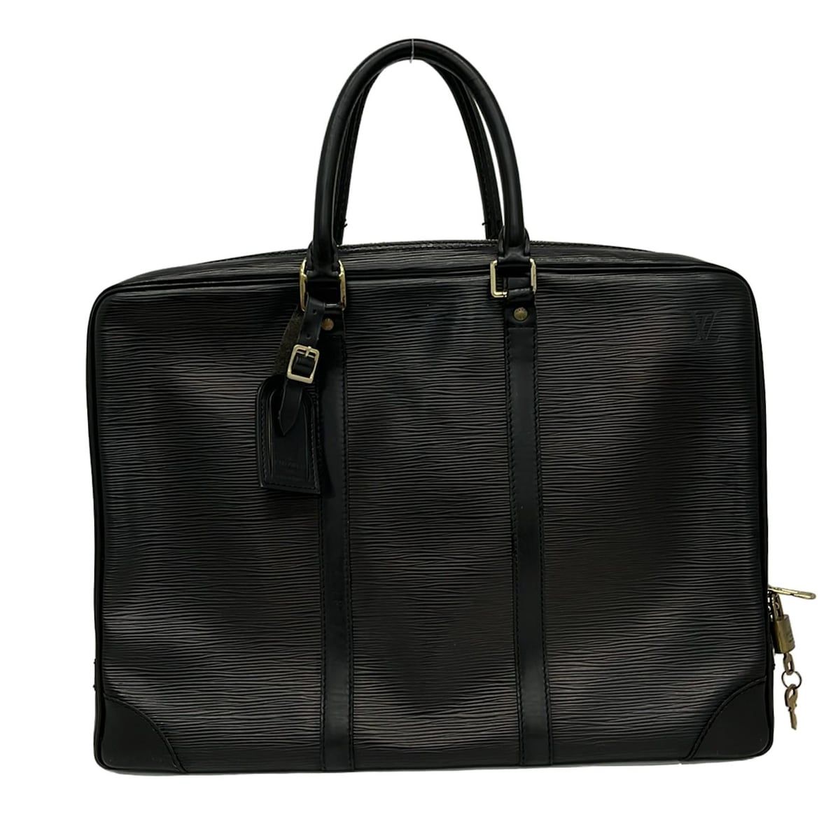 LOUIS VUITTON ルイヴィトン ビジネスバッグ エピ ポルト ドギュマン ヴォワヤージュ M59162 ノワール×シルバー金具 レザー