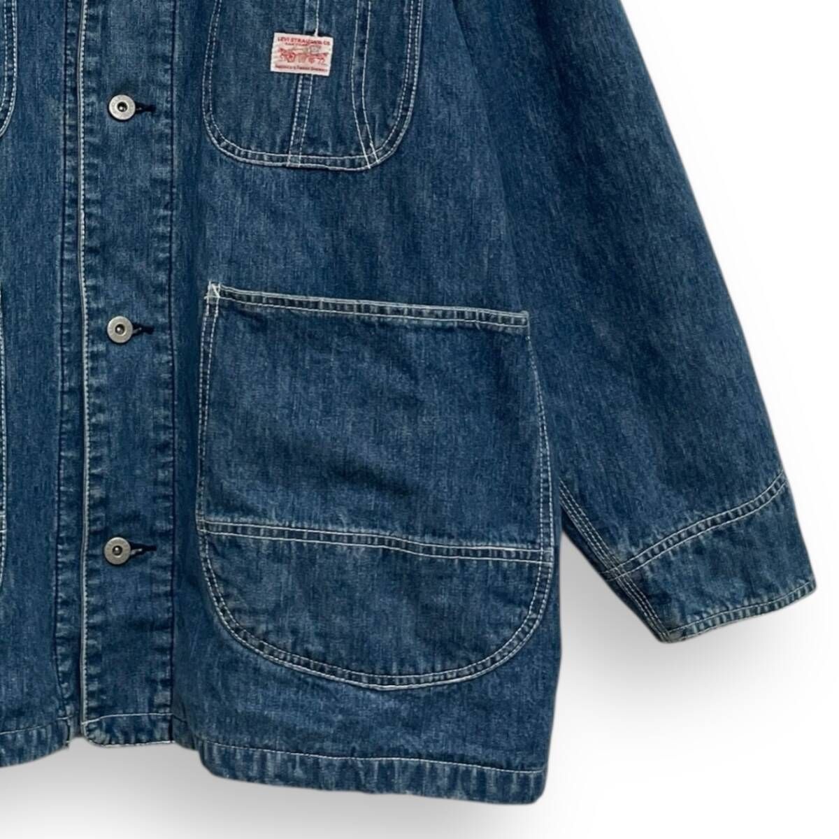 R2611/ 90s Levi's リーバイス デニム カバーオール ブランケット裏地