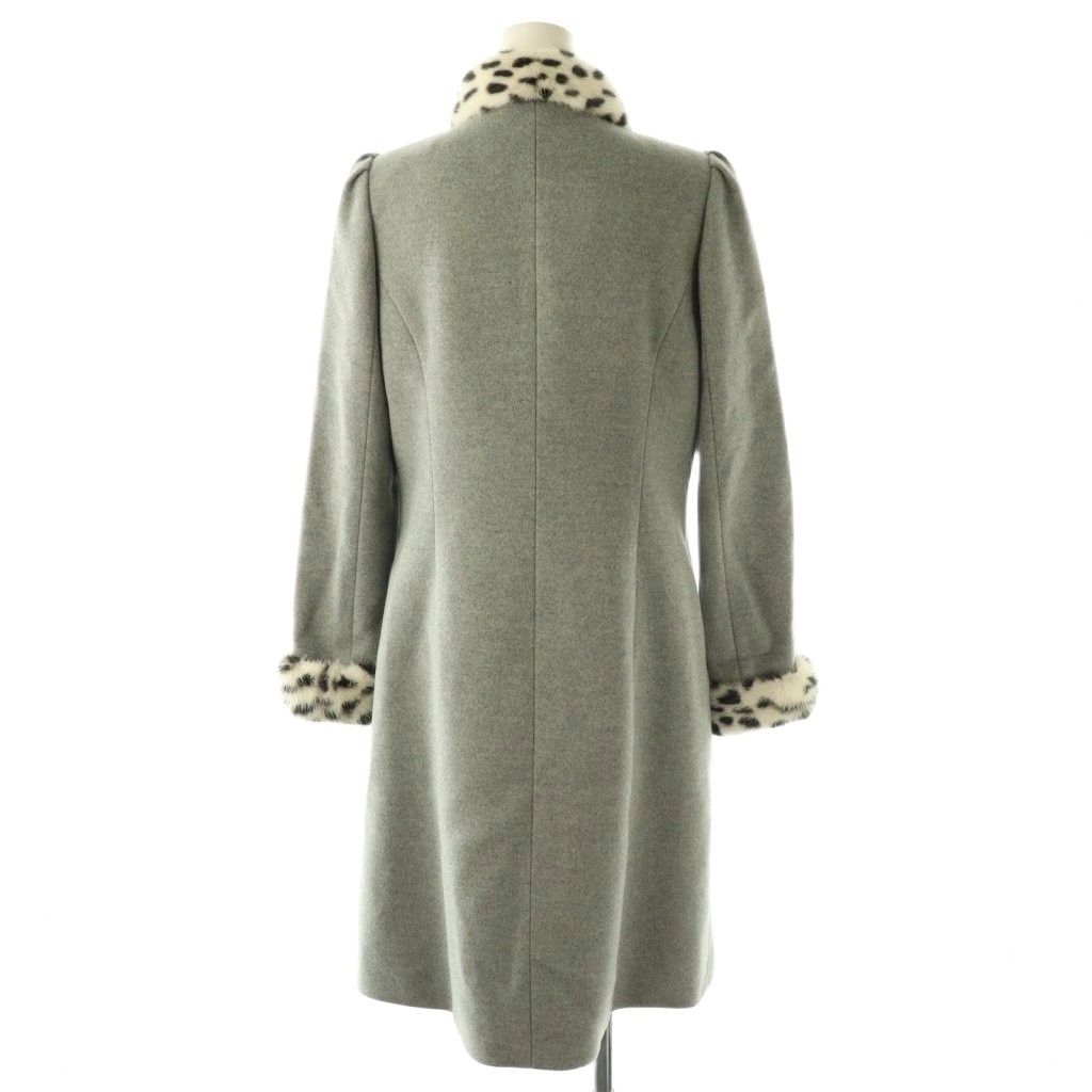 ルネ Rene ミンクファー付属コート アンゴラ混 34 グレー アイボリー