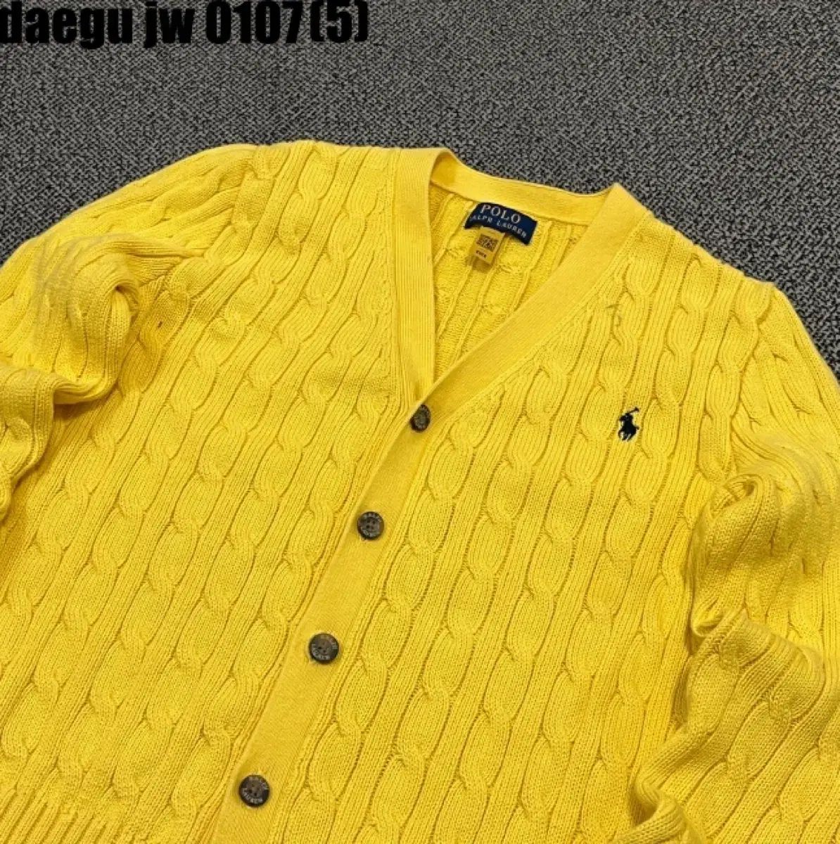 ポロ ラルフローレン 新モデル イエロー ケーブル カーディガン 0107