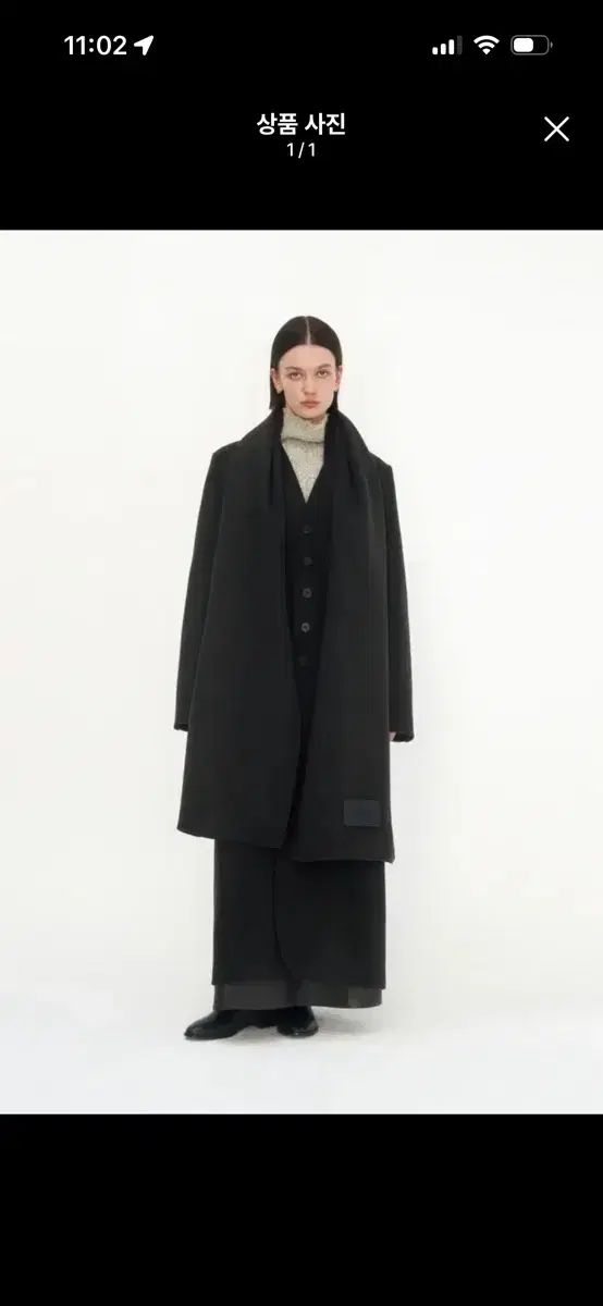 トリミングバード カシミア マフラー ブラック