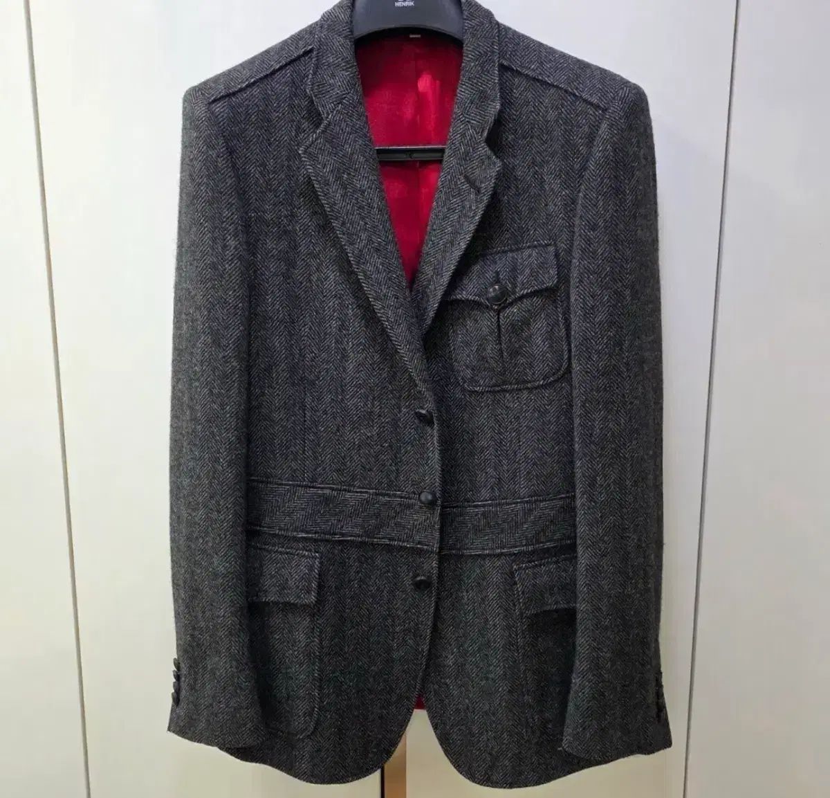 バーバリー ヘリンボーン ウール ブレザー ジャケット 54