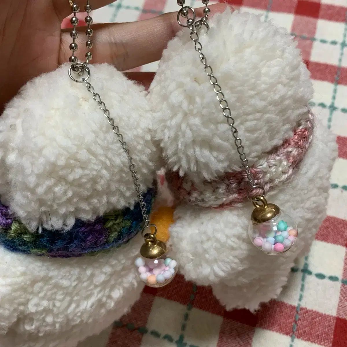 ハンドメイド 雪だるま キーホルダー セット