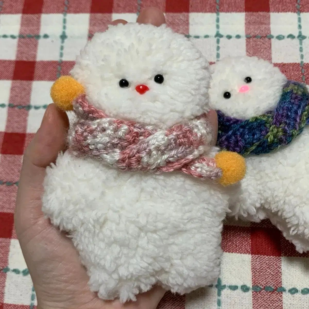 ハンドメイド 雪だるま キーホルダー セット