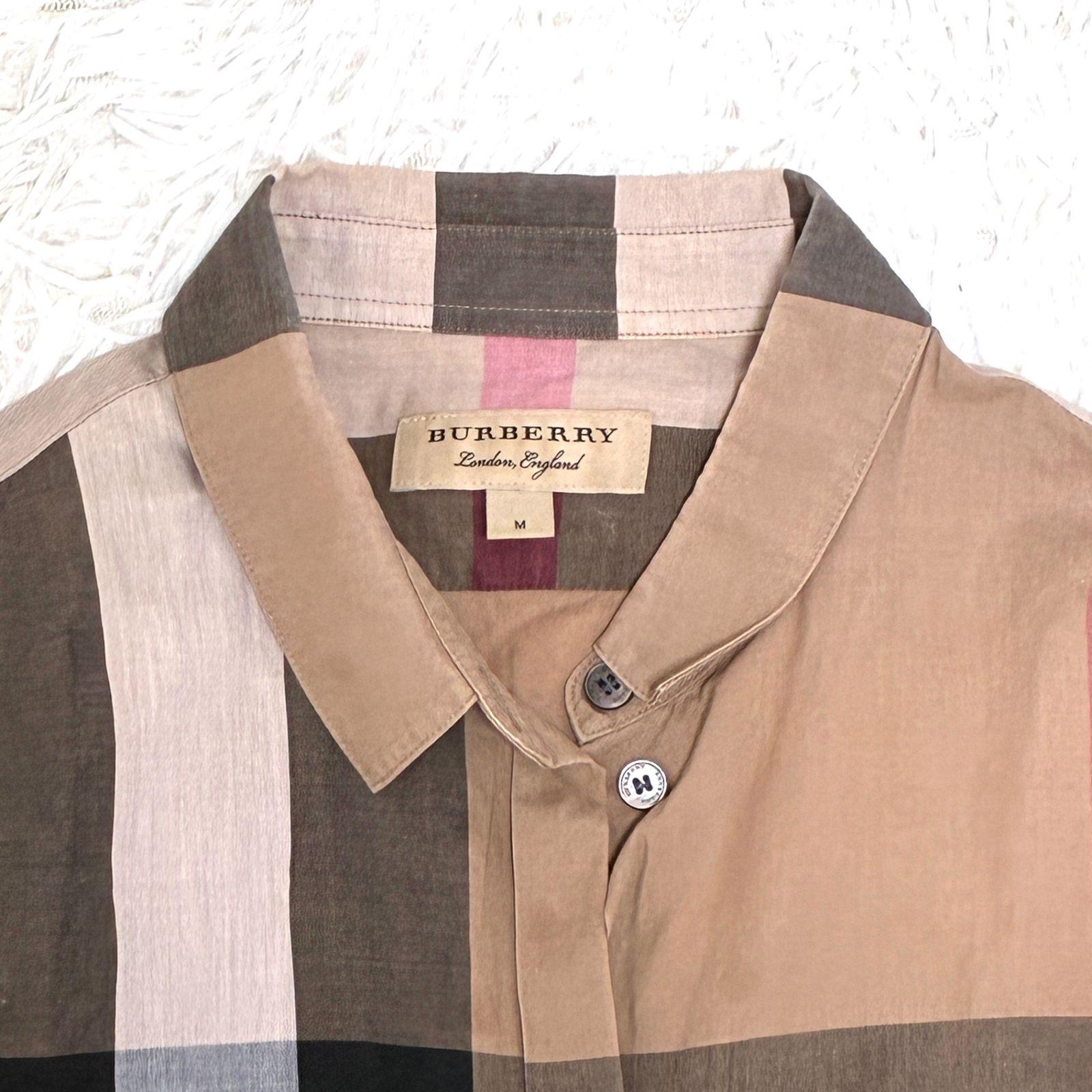 【美品】8010213ノバチェック長袖シャツ ベージュ メガチェック 楽天市場】BURBERRY LONDON バーバリーロンドン 21AW ノバチェック