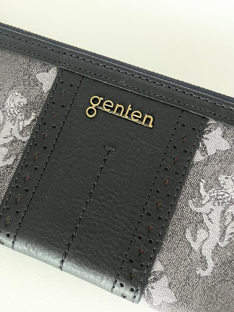 ♥ genten ゲンテン モノグラムジャガード 長財布 み 6461811