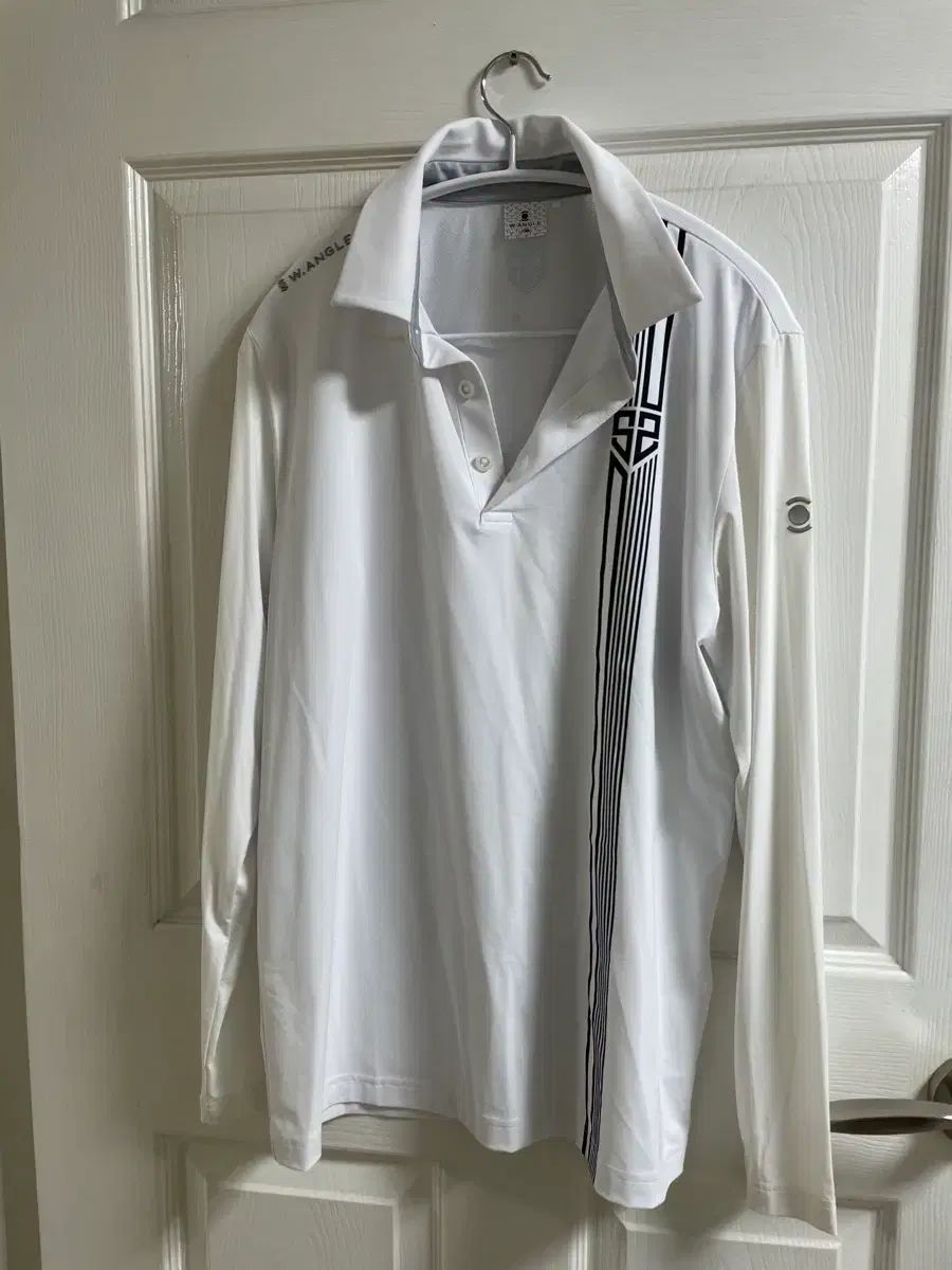 W ANGLE 白 長袖 ゴルフ カラーTシャツ