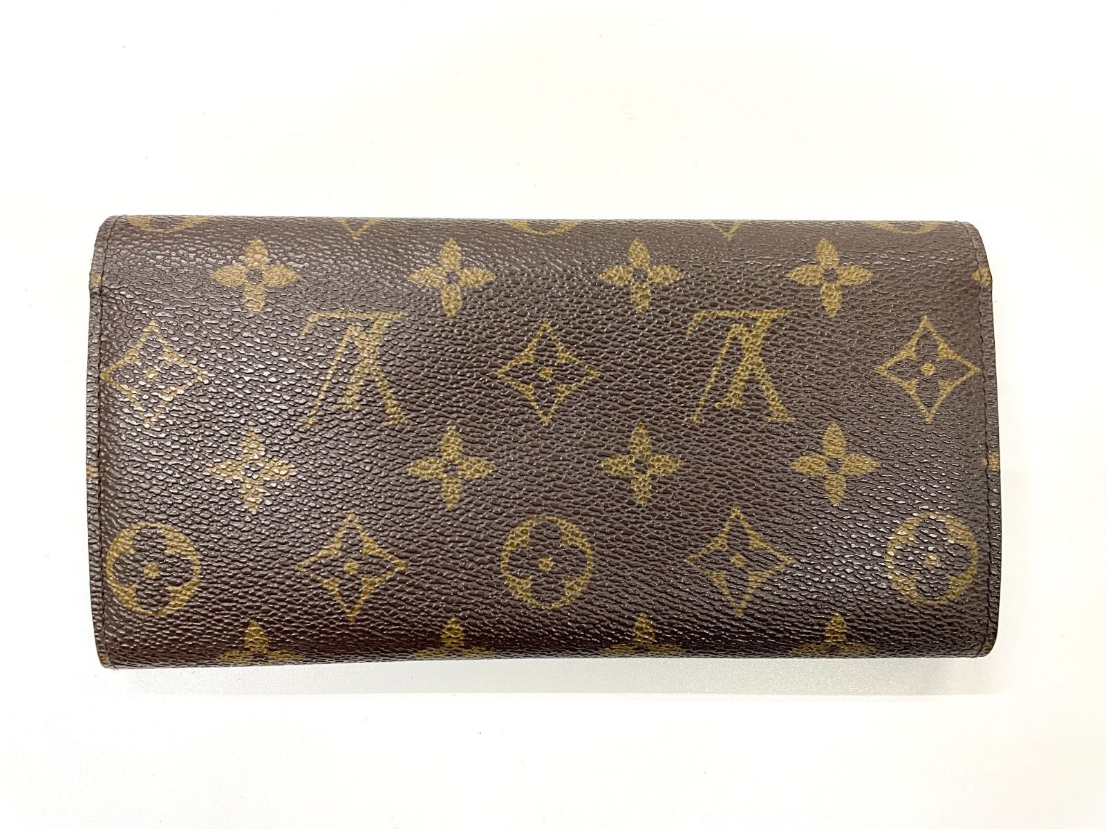 LOUIS VUITTON ルイ ヴィトン モノグラム ポルトフォイユ エミリー ファスナー長財布 M 60136 ブラウン × ルージュ スペイン製