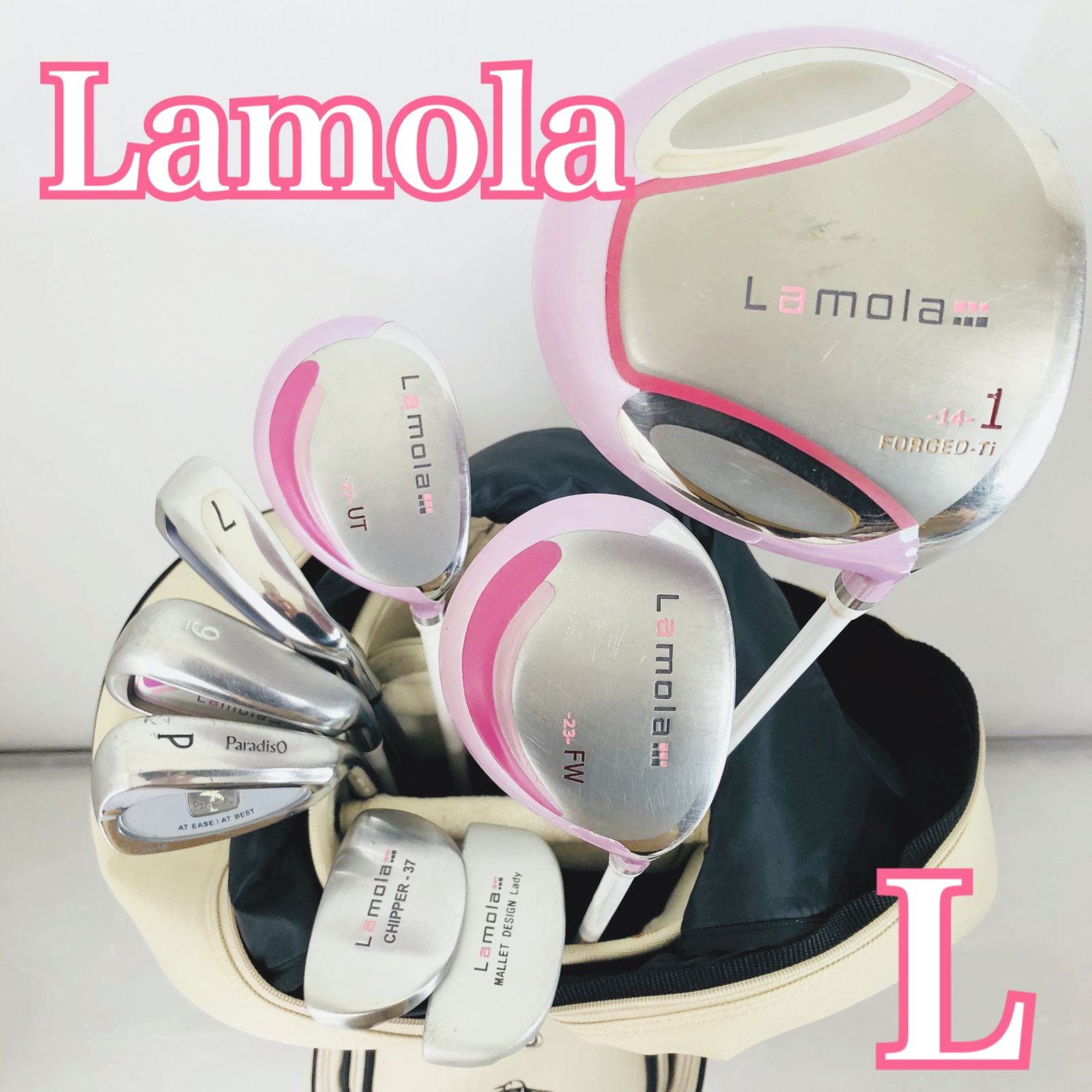 レディース Lamola ラモーラ Munsingwear マンシングウェア ゴルフ クラブ セット 初心者 入門 バッグ付き 右利き パター付 11 Y-65