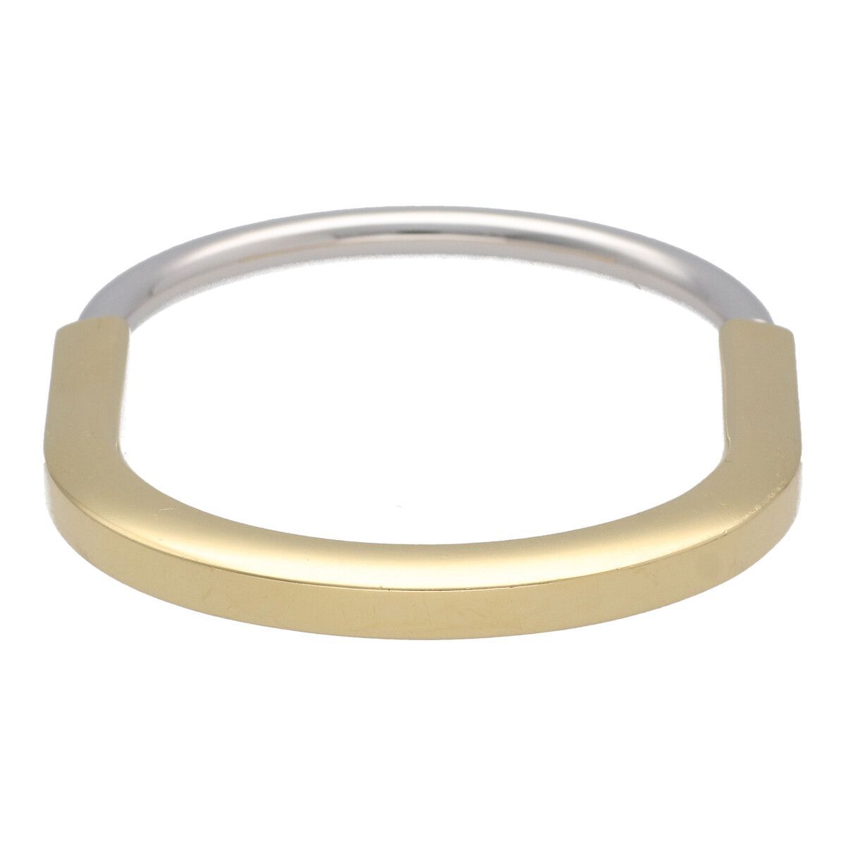 中古】 Tiffany ＆ Co. ティファニー ロック バングル YG WG ハーフ