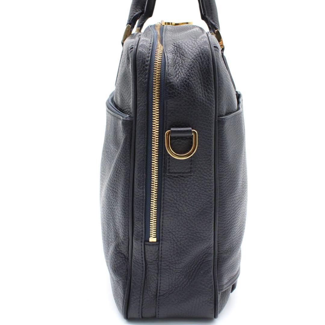 【美品】CIMABUE ビジネスバッグ ブリーフケース レザー 2WAY 紺色 美品】CIMABUE ビジネスバッグ ブリーフケース レザー 2WAY 紺色